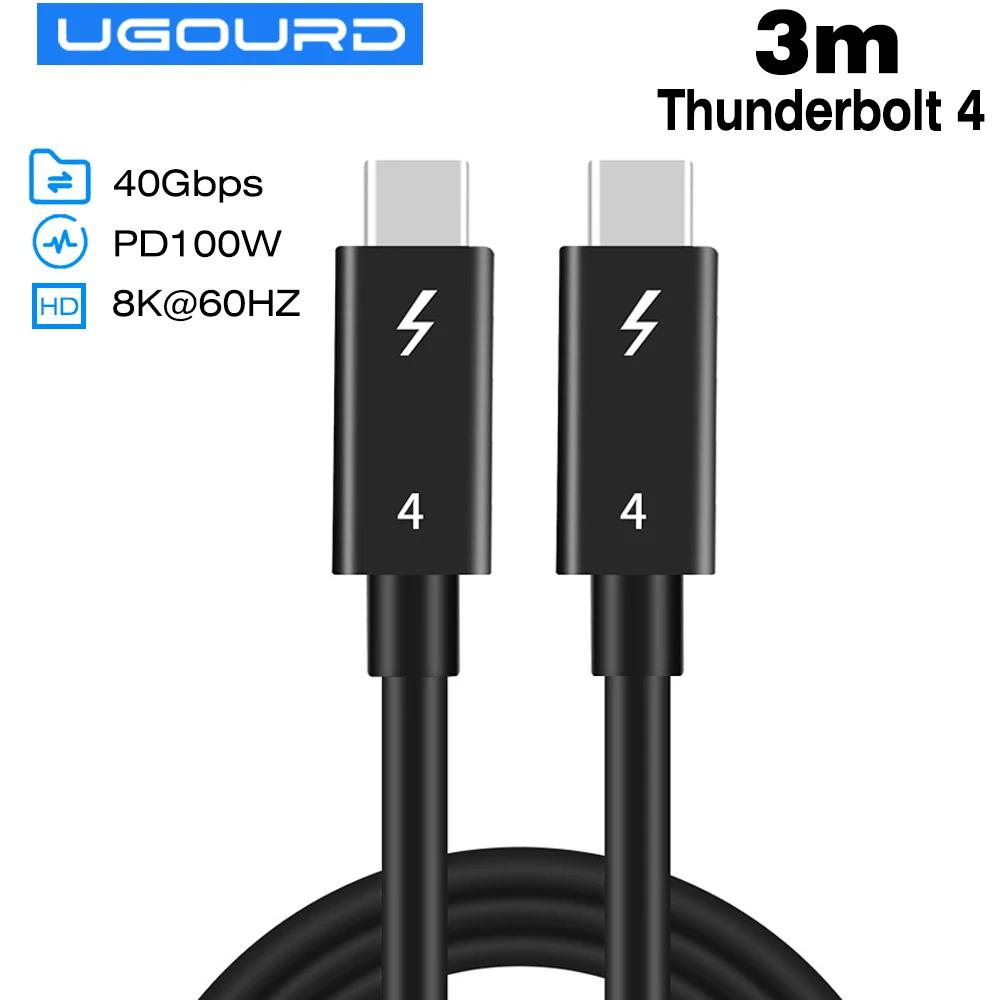 UGOURD Ʈ 4  ̺, USB4 Ÿ C to Ÿ C, 40Gbps PD, 100W   ̺, egpu  е ƺ , 3m
